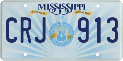 MS license plate CRJ913
