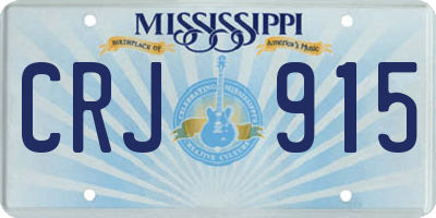 MS license plate CRJ915
