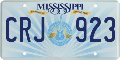 MS license plate CRJ923