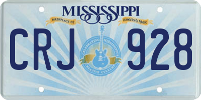 MS license plate CRJ928