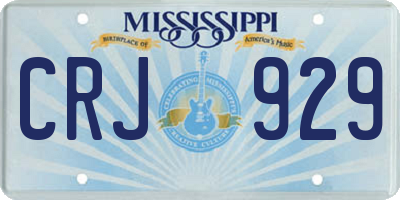 MS license plate CRJ929