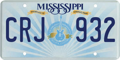 MS license plate CRJ932