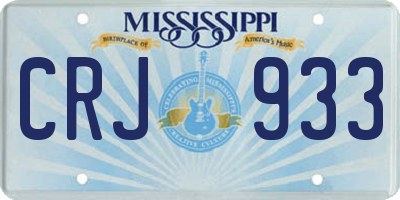MS license plate CRJ933