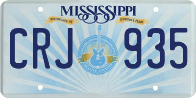 MS license plate CRJ935
