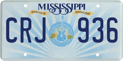 MS license plate CRJ936