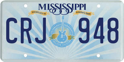 MS license plate CRJ948