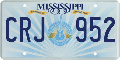 MS license plate CRJ952