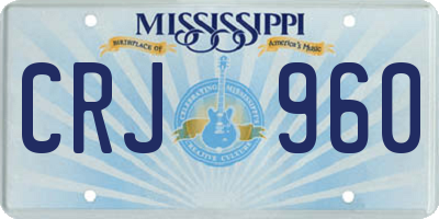 MS license plate CRJ960