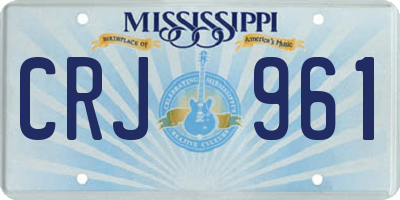 MS license plate CRJ961
