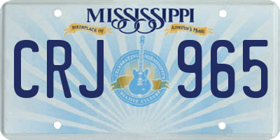 MS license plate CRJ965