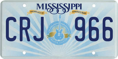 MS license plate CRJ966