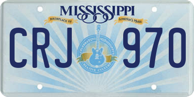 MS license plate CRJ970