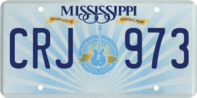 MS license plate CRJ973
