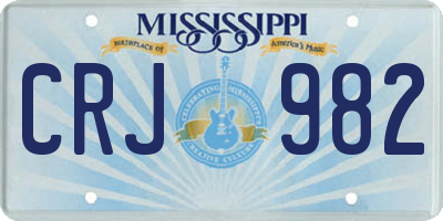 MS license plate CRJ982