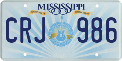 MS license plate CRJ986