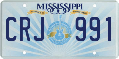 MS license plate CRJ991