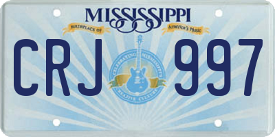 MS license plate CRJ997