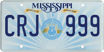 MS license plate CRJ999