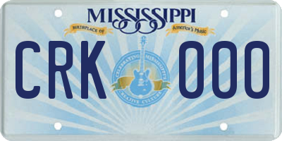 MS license plate CRK000