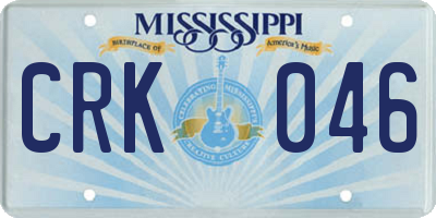 MS license plate CRK046