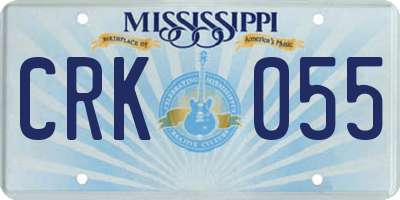MS license plate CRK055