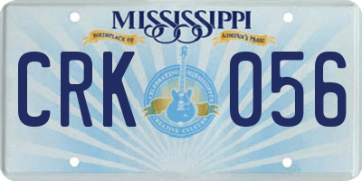 MS license plate CRK056