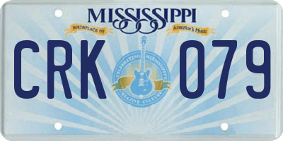 MS license plate CRK079