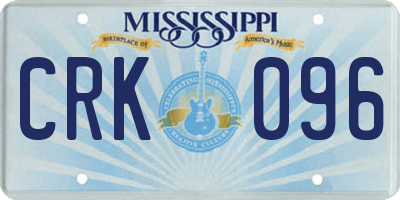 MS license plate CRK096