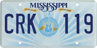 MS license plate CRK119