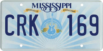 MS license plate CRK169