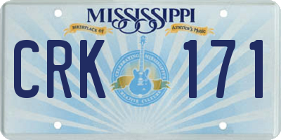 MS license plate CRK171