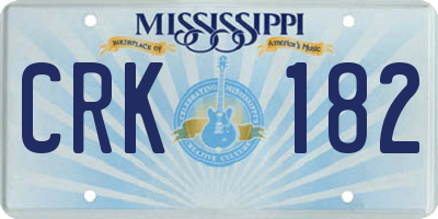 MS license plate CRK182