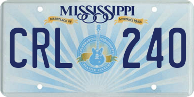 MS license plate CRL240