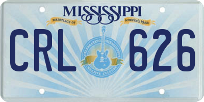 MS license plate CRL626