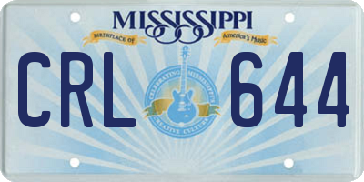 MS license plate CRL644