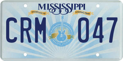 MS license plate CRM047