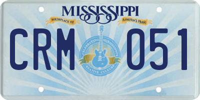 MS license plate CRM051