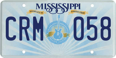 MS license plate CRM058