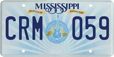 MS license plate CRM059