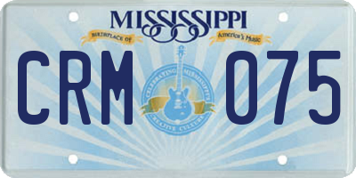 MS license plate CRM075
