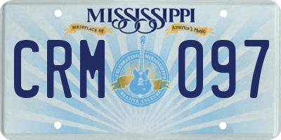 MS license plate CRM097