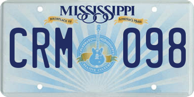 MS license plate CRM098
