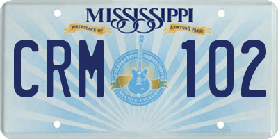 MS license plate CRM102