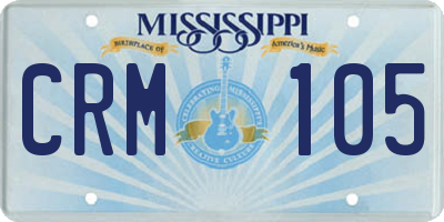 MS license plate CRM105