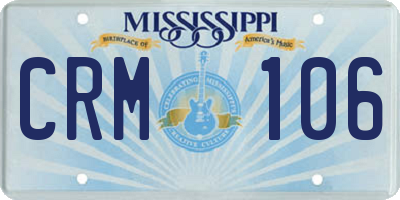 MS license plate CRM106