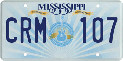 MS license plate CRM107