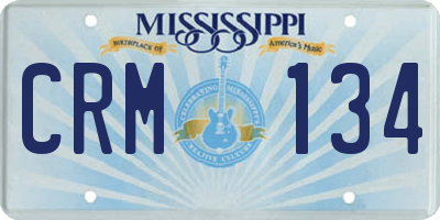 MS license plate CRM134