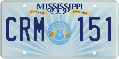 MS license plate CRM151