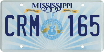 MS license plate CRM165