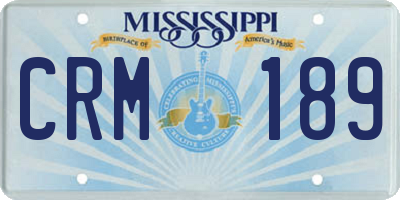MS license plate CRM189
